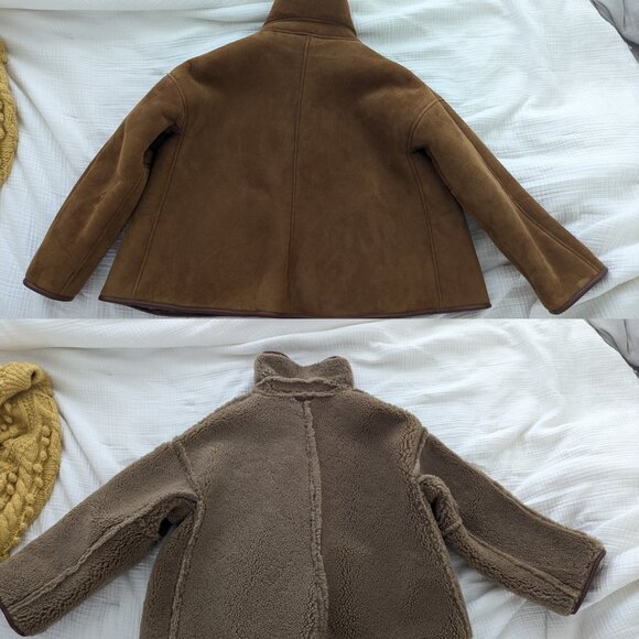 Cawley Avis British Sheepskin Jacket in Natural, Size M - Picture 8 of 10